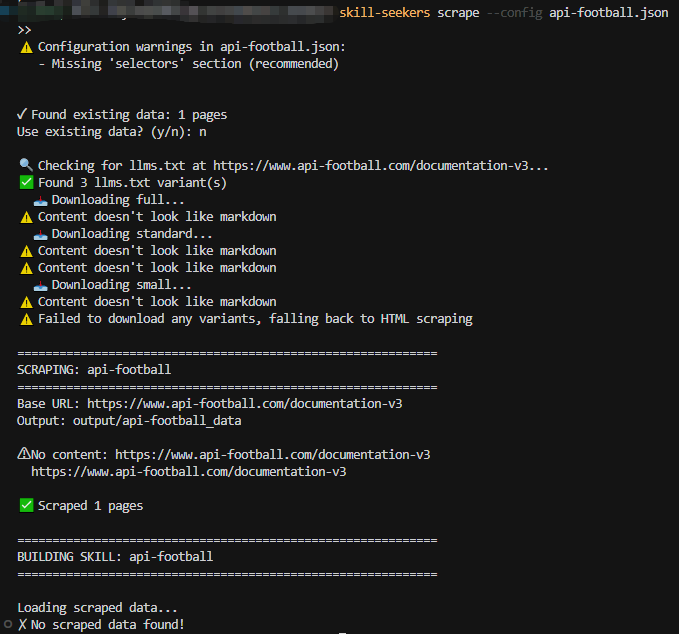 Skill-Seekers 运行截图